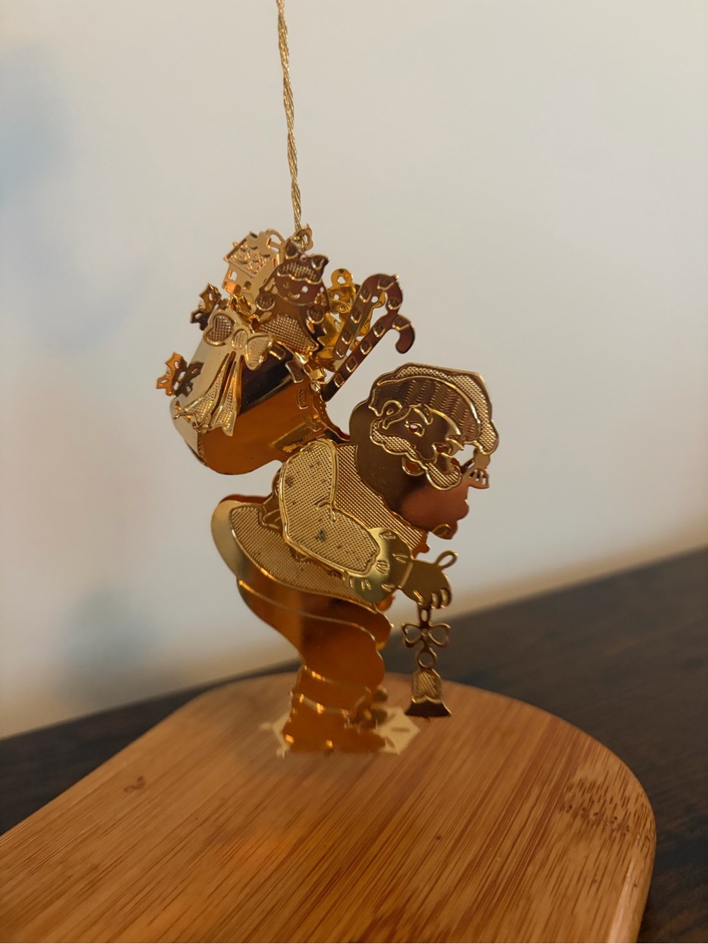 Gold Plated Santa Hanging Ornament